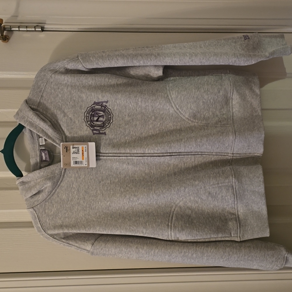 PUMA SIGNATURE WOMEN'S GRAY  ZIPPERED HOODIE SIZE SMALL